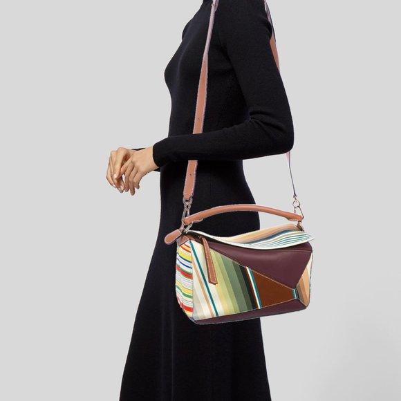 LOEWE Striped Medium Puzzle Bag - Picture 2 of 13